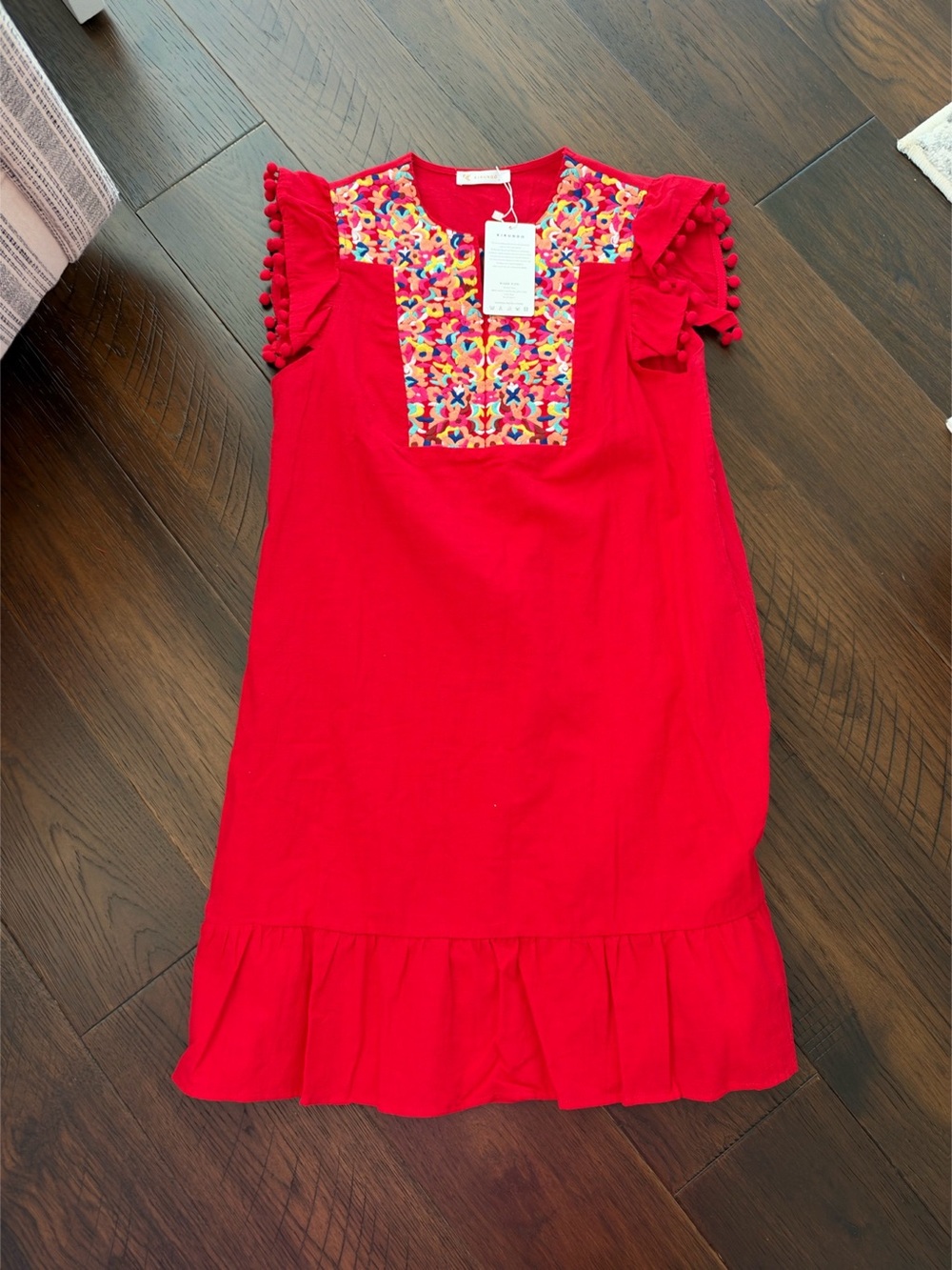 Floral Mini Dress in Red & Multicolor